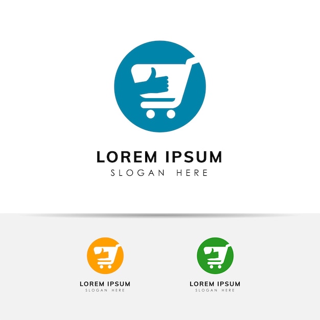 Mejor plantilla de diseño de logotipo de tiendas. Carro con ilustración de icono similar