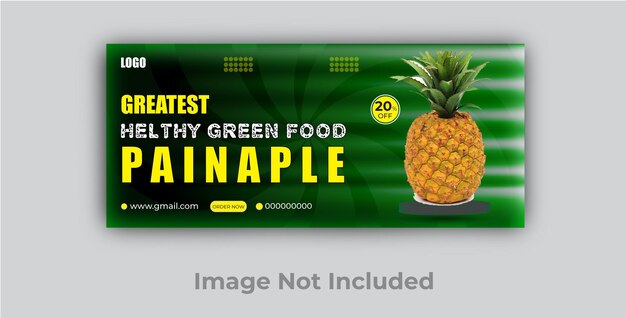 La mejor plantilla de diseño de portada de Facebook de Painaple de comida verde saludable