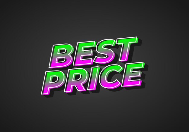 Mejor precio Efecto de texto en aspecto 3D con color llamativo