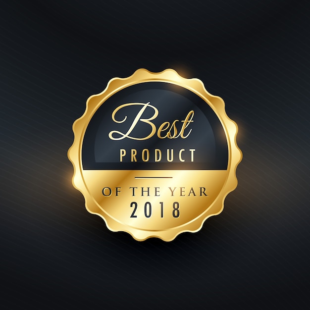 mejor producto del año diseño de etiqueta de oro premium