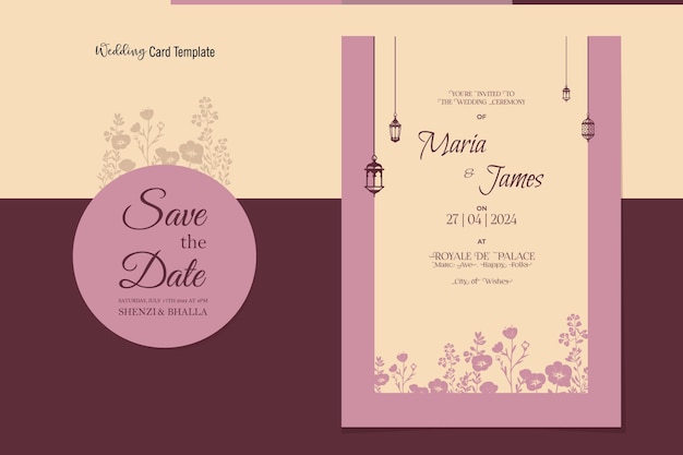 Mejor tarjeta de boda Diseño tempalte diseño estilo clásico