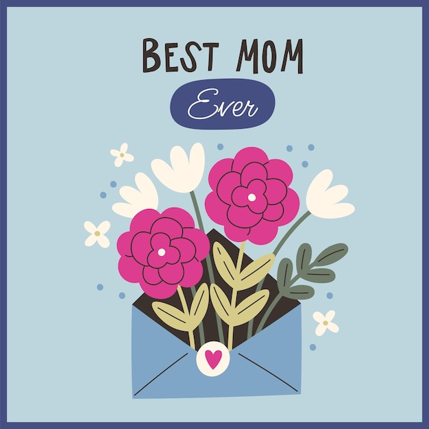 Vector la mejor tarjeta floral para mamás