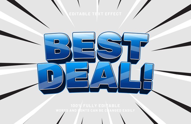 mejor trato efecto de texto editable con estilo de venta
