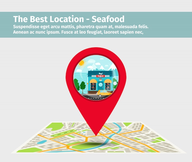 La mejor ubicación de mariscos.