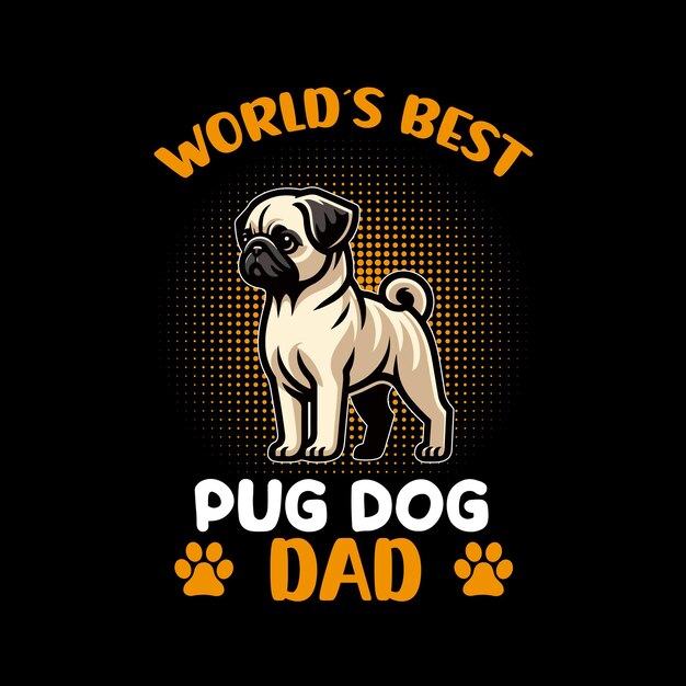 El mejor vector de diseño de camisetas de perros Pug del mundo