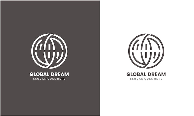 El mejor vector de diseños de logotipos de Global Dream, el mejor vector de logos de tecnología