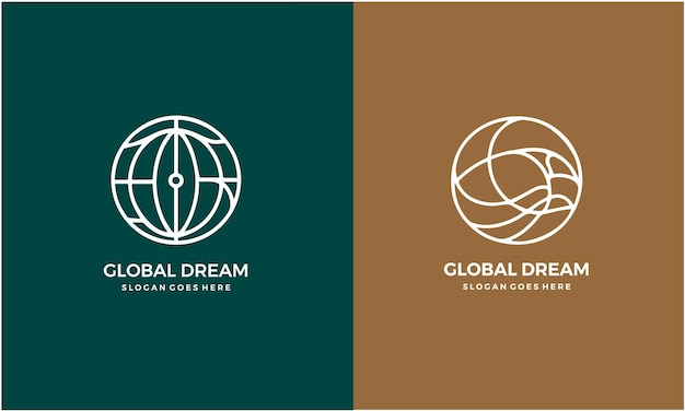 El mejor vector de diseños de logotipos de Global Dream, el mejor vector de logos de tecnología