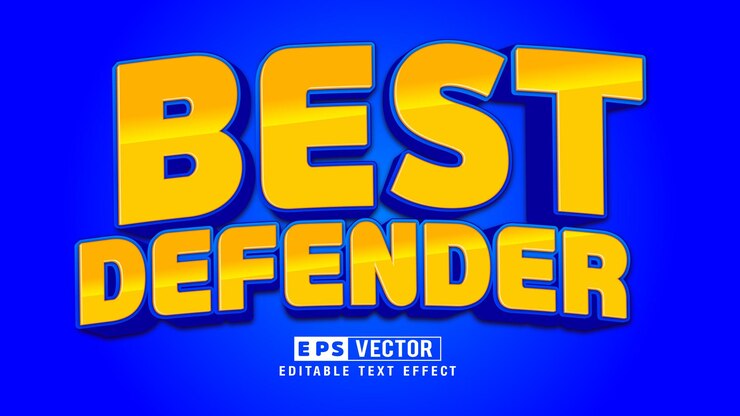 Vector el mejor vector de efecto de texto editable 3d defender con fondo