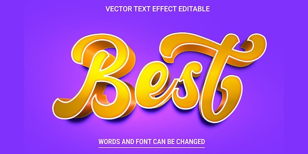 Vector mejor vector de efecto de texto editable