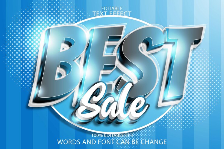 Vector mejor venta efecto de texto editable en relieve estilo moderno