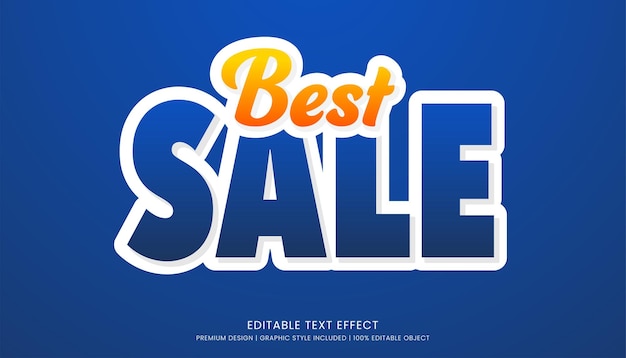 mejor venta plantilla de efecto de texto con estilo minimalista y concepto de fuente en negrita uso para publicidad de marca