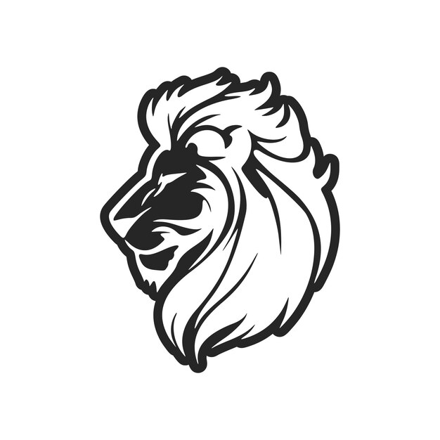 Mejore la imagen de su empresa con nuestro elegante logotipo de cabeza de león en blanco y negro