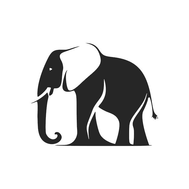 Mejore la imagen de su empresa con nuestro elegante logotipo de elefante en blanco y negro