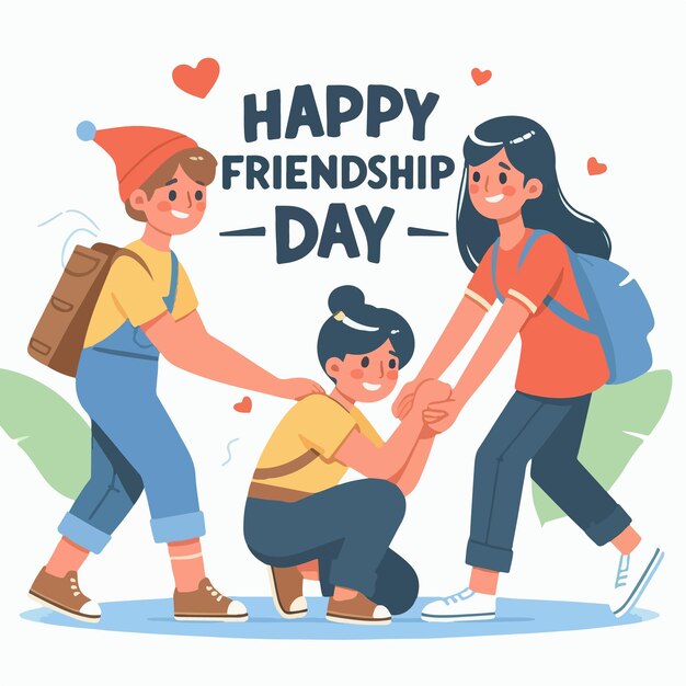 mejores amigos celebrando el día de la amistad ilustración vectorial