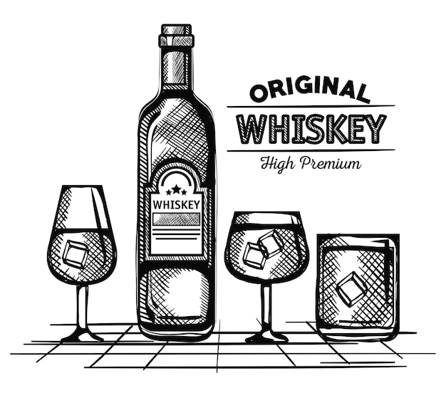 mejores botellas de whisky y tazas extraídas