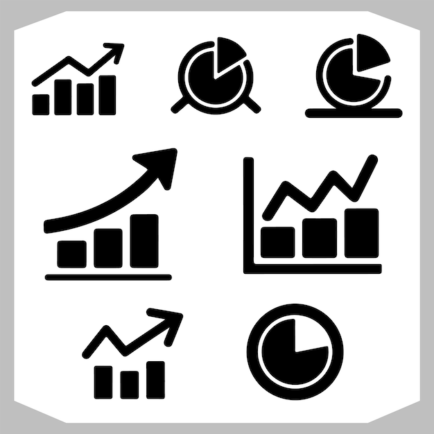 Mejores íconos para informes financieros gráficos gráficos y estadísticas económicas