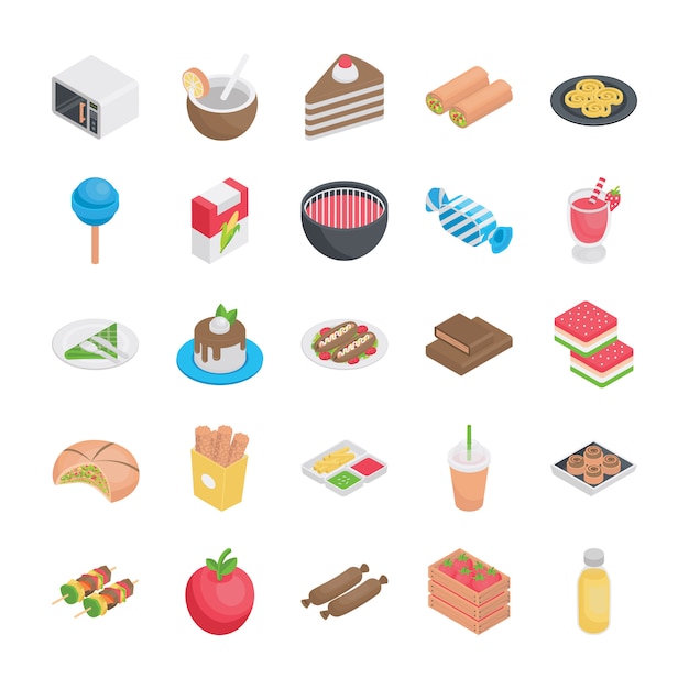 Los mejores iconos planos de comida