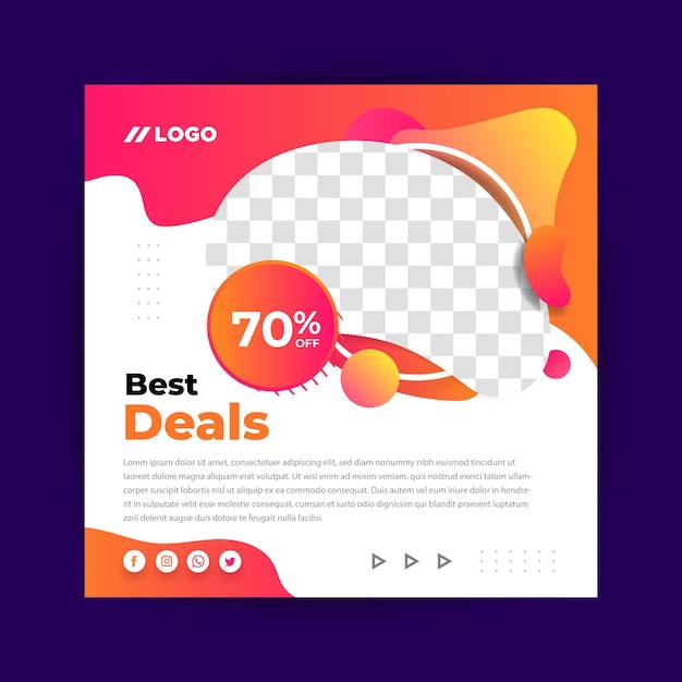 Las mejores ofertas dinámicas de las redes sociales modernas Banner de postventa de Instagram