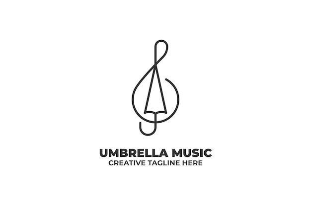 Melody Music Umbrella Monoline Business Logotipo