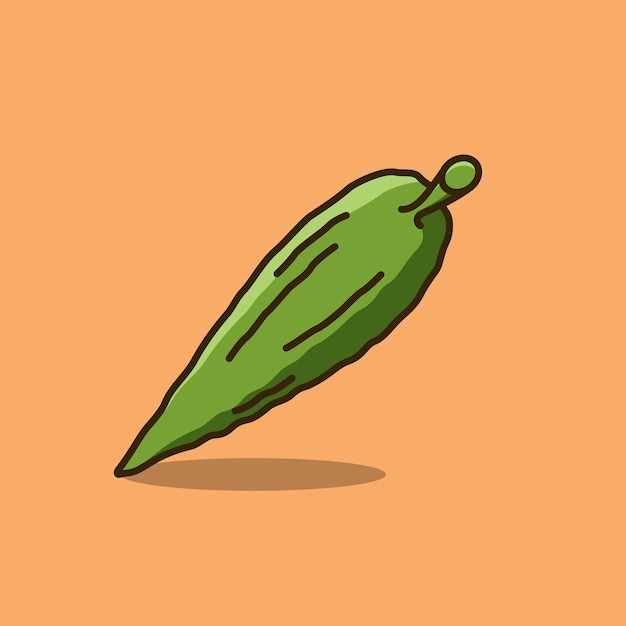 Melón amargo simple caricatura vector icono ilustración vegetal icono