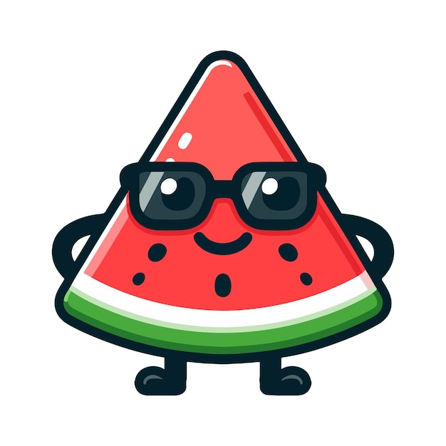 una melona de agua con gafas de sol, un personaje icónico de dibujos animados