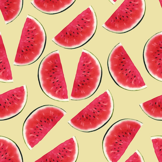 Melones de agua patrón sin costuras ilustración de acuarela dibujada a mano para el diseño de postales tarjetas de felicitación invitaciones textiles impresiones de fondo embalaje