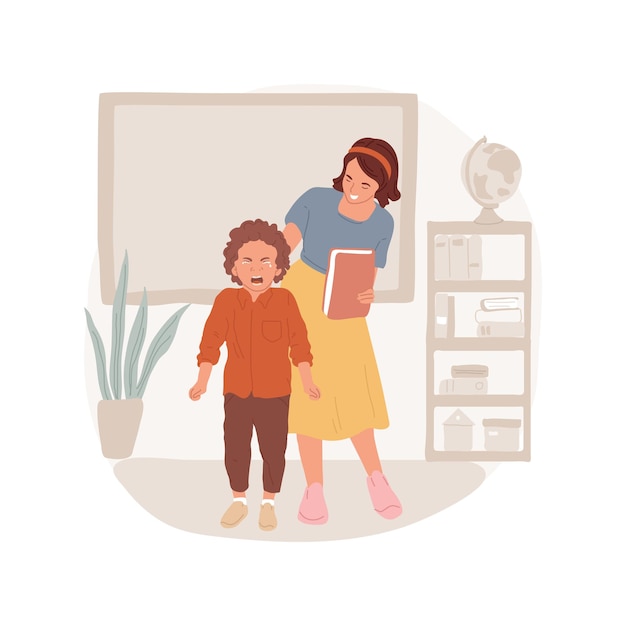 Meltdown en la ilustración de vector de dibujos animados aislado de la escuela