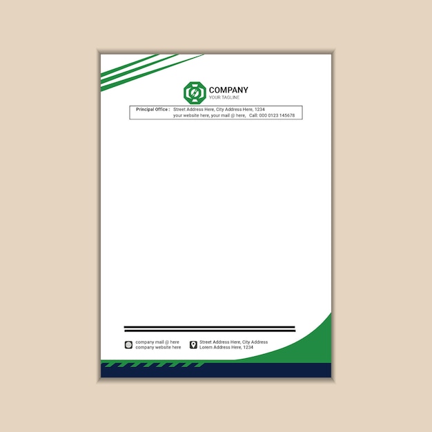 Membrete comercial eficiente y minimalista para su marca