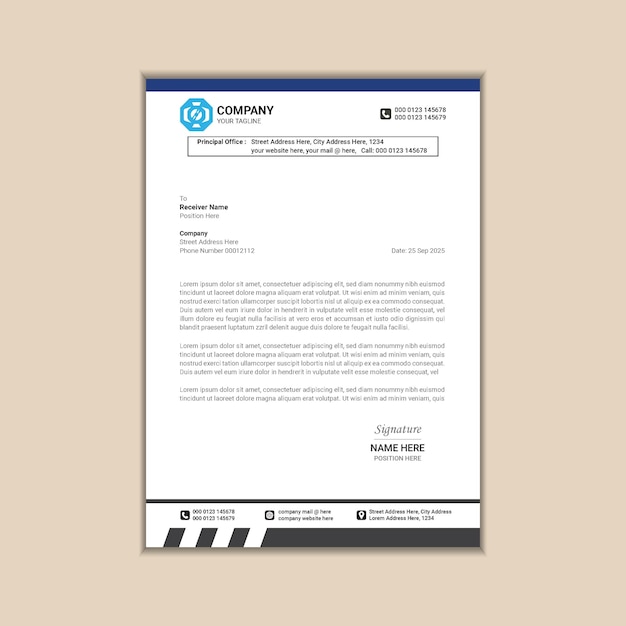Membrete comercial limpio y minimalista para su marca