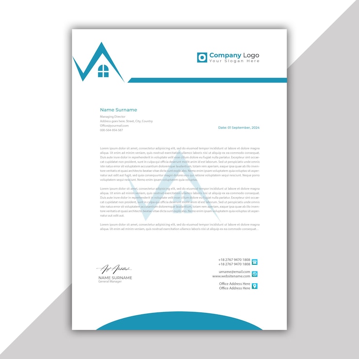 Vector membrete de empresa inmobiliaria corporativa moderna