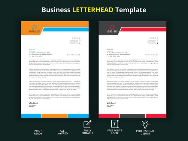 Membrete de la empresa moderna con formas abstractas 02