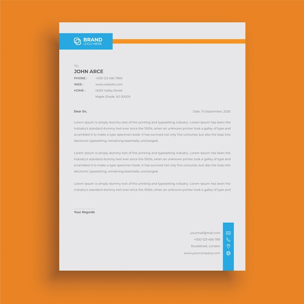 Membrete de estilo empresarial corporativo profesional moderno Diseño de membrete creativo abstracto