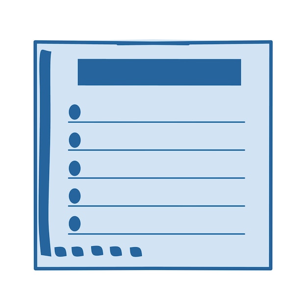 Memopad con una simple ilustración de marco azul