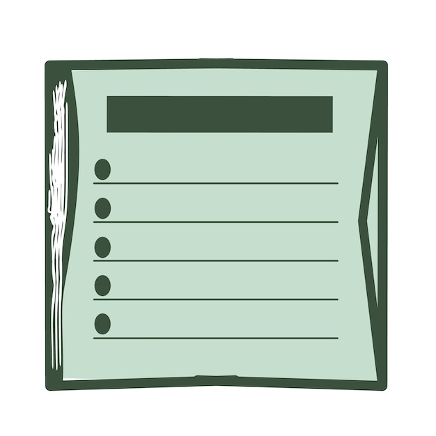 Memopad con una simple ilustración del marco del ejército
