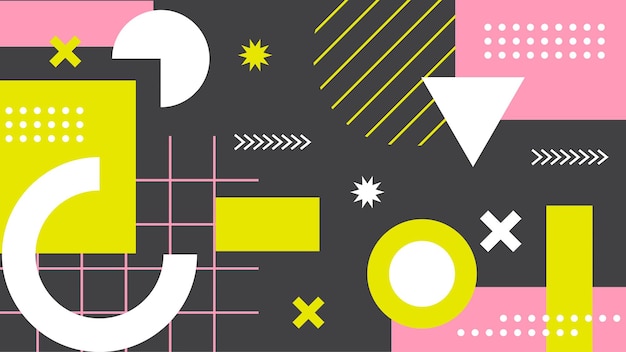 Memphis gráfico retro gráfico mínimo elementos geométricos líneas