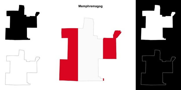 Memphremagog conjunto de mapas de contorno de Quebec