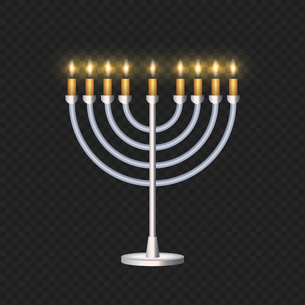 Menorah de Janucá brillantemente brillante