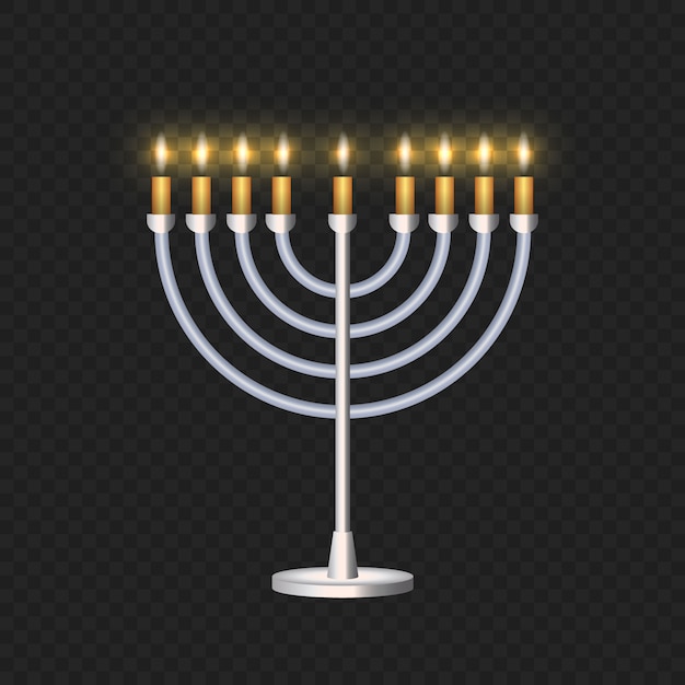 Vector menorah de janucá brillantemente brillante