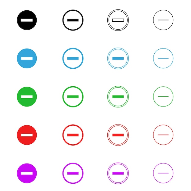 menos y activos botones web pasivos añadir o eliminar eliminar iconos establecidos