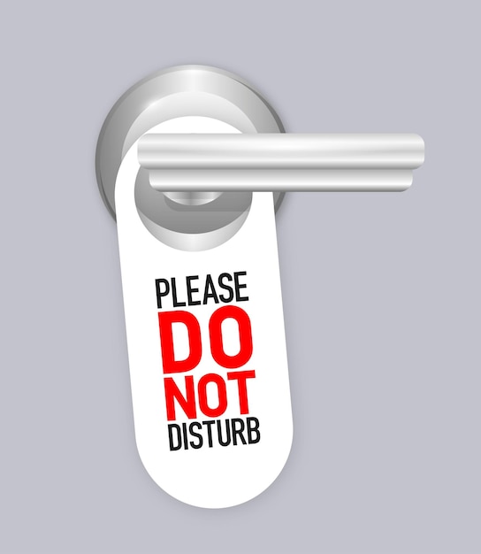 El mensaje de advertencia del letrero No molestar El servicio de mantenimiento del colgante de la puerta del hotel Ilustración vectorial