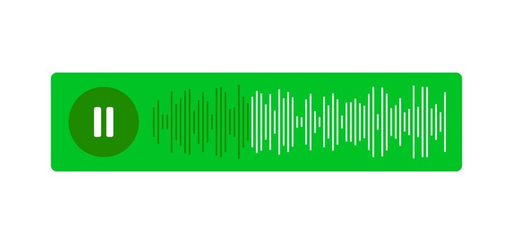 Vector mensaje de audio en pausa y reproduciendo