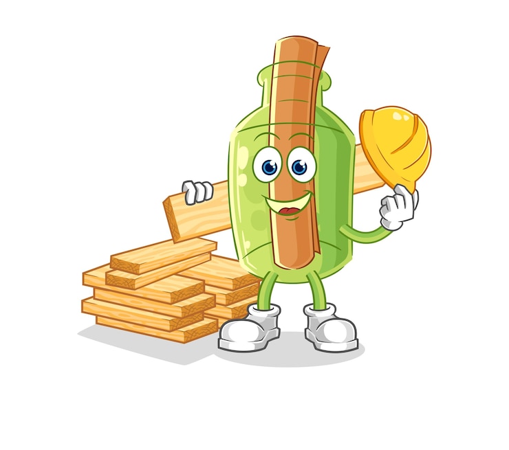 Vector mensaje en una botella vector de caracteres de ilustración de carpintero