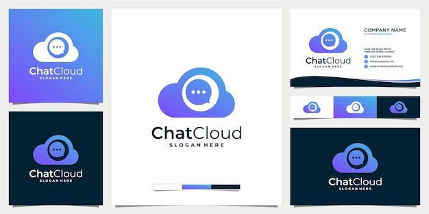 Mensaje de chat en la nube o plantilla de logotipo de comentario