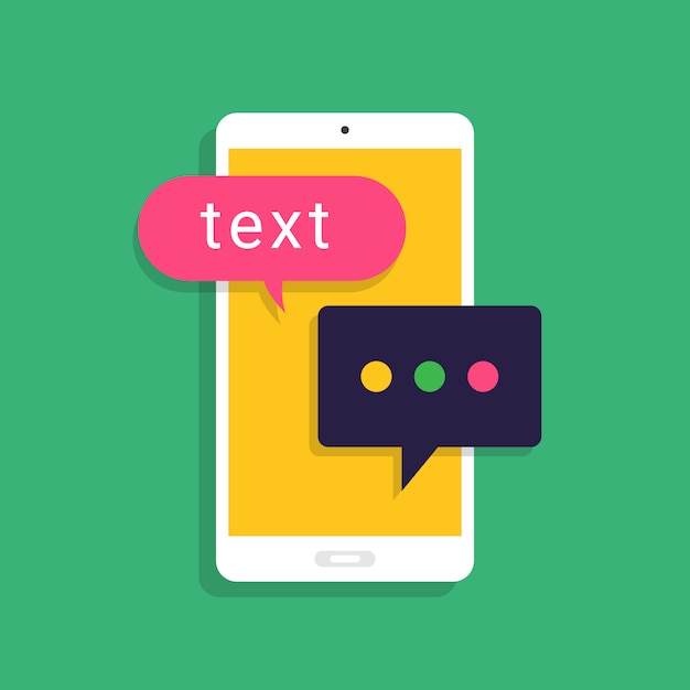 Vector mensaje de concepto y chat. presentar por mensaje de texto de icono. ilustrar