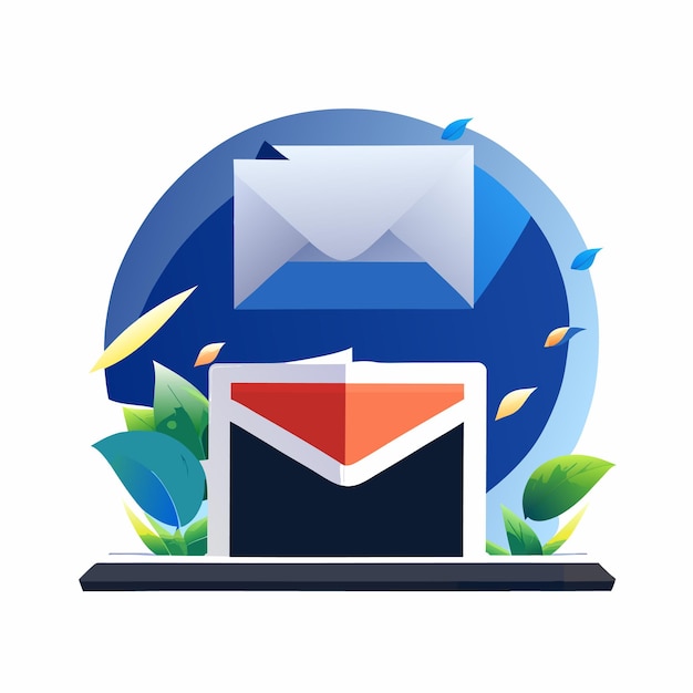 Mensaje de diseño de plantilla de vector de marketing por correo electrónico enviado ilustración de vector de diseño conceptual