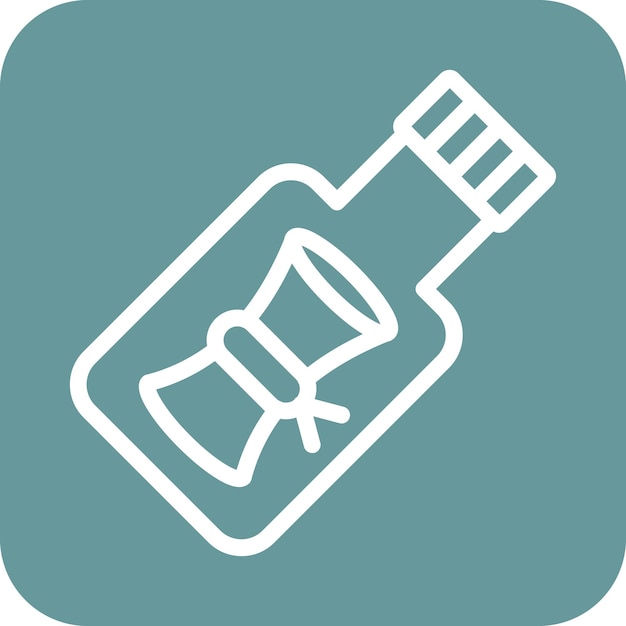 Mensaje de diseño vectorial en un estilo de icono de botella