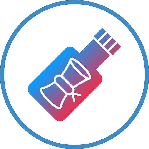 Mensaje de diseño vectorial en un estilo de icono de botella