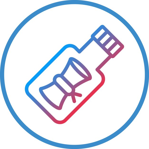 Mensaje de diseño vectorial en un estilo de icono de botella