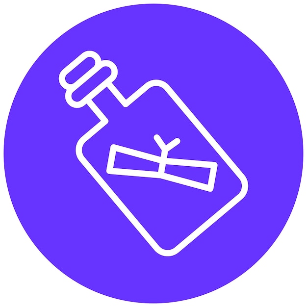 Mensaje de diseño vectorial en un estilo de icono de botella