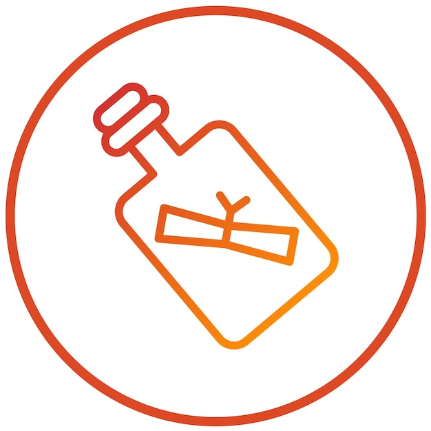 Mensaje de diseño vectorial en un estilo de icono de botella